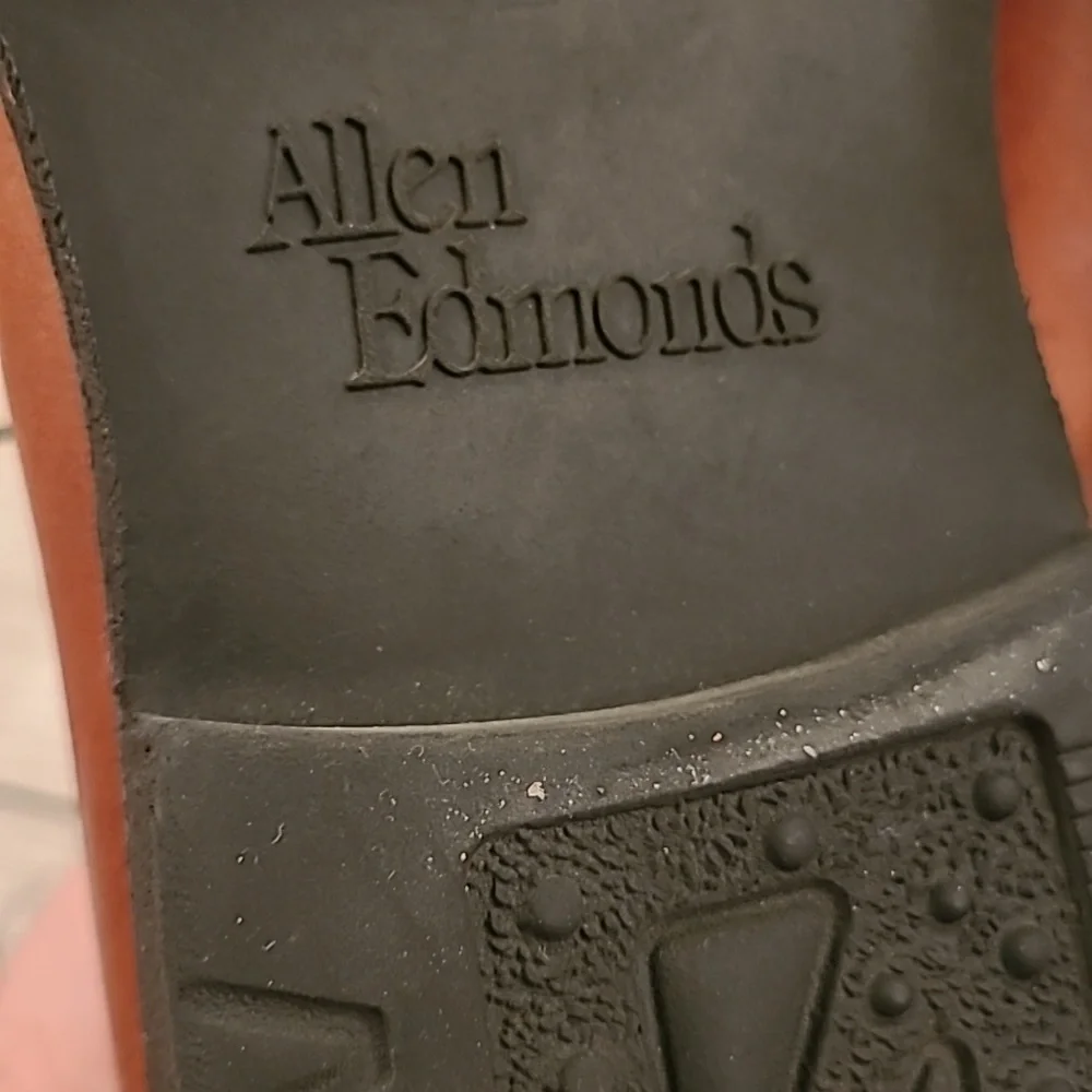 ALLEN EDMONDS Brown‎ Leather Badlands Sz 8.5 D Oxford Casual Mens Shoes